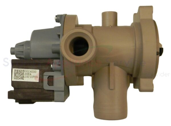 FISHER & PAYKEL WASHING MACHINE DRAIN PUMP - H0024000406A - H0024000406A - Part for  -  - Models: 61391-A, 92238-A, 92280-A, 92280-A, 92284-A, 92285-A, 92290-A, 93237-A, 93268-A, 93328-A, HWF12D1W1, WA7060E1, WH1060P1, WH1060S1, WH1060SG1, WH1160F2, WH1160P3, WH1160S1, WH1260F1, WH1260P1