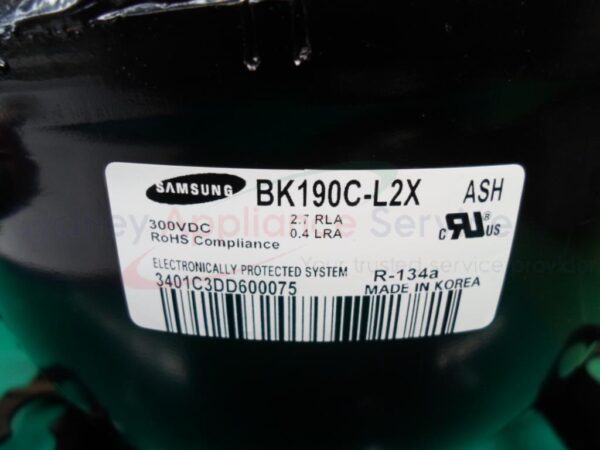 SAMSUNG COMPRESSOR;BLDC;9.08CC;115V;STATIC - BK190CL2X/ASH - BK190CL2X/ASH - Part for  -  - Models: 