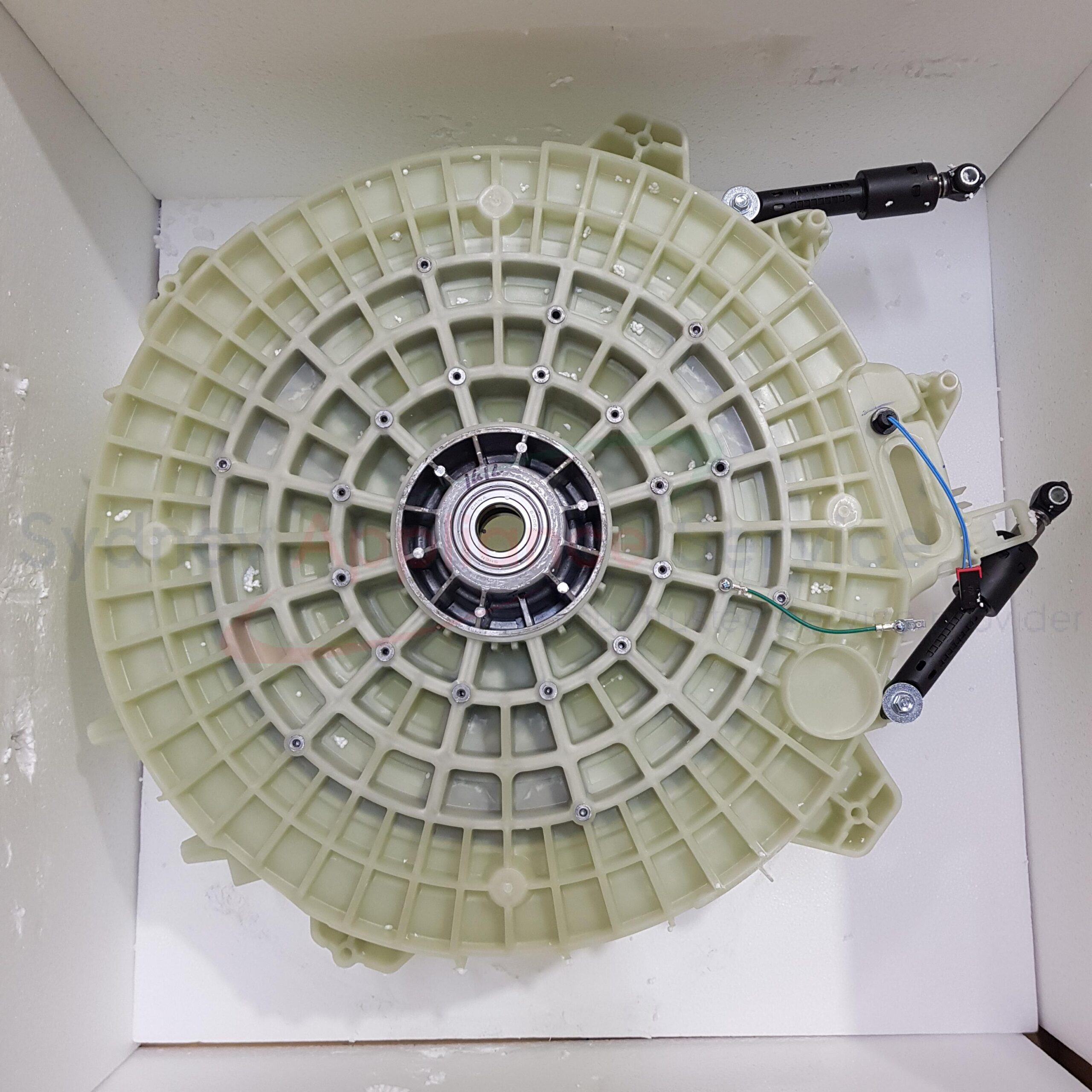 SAMSUNG WASHING MACHINE TUB BACK ASSY (INCL BEARINGS/DAMPERS) DC97