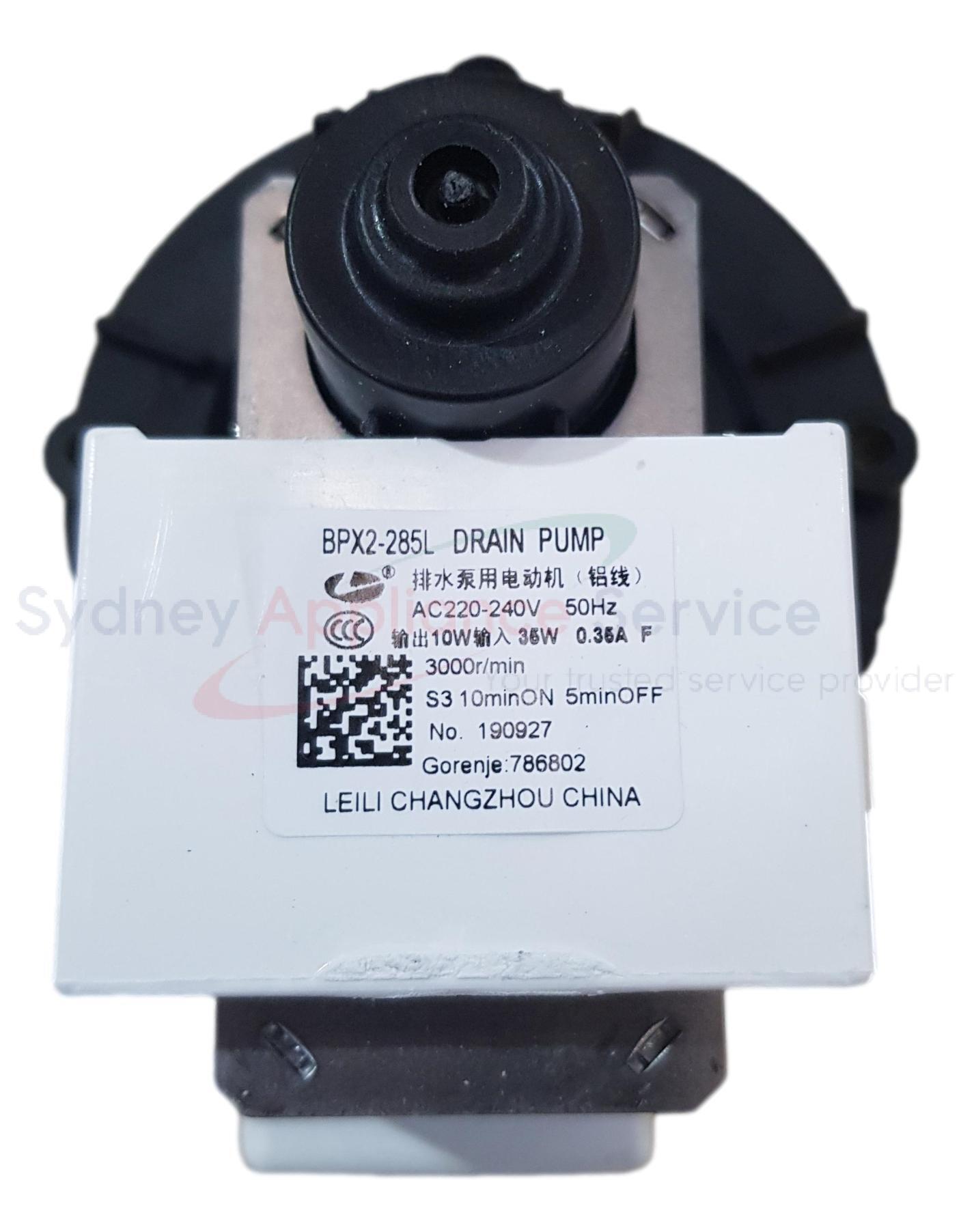 HISENSE WASHING MACHINE MOTOR PUMP JET KS BPX2-285L LEILI - G786802 - G786802 - Part for - - Models: HWGA8014, HWGA9014 HISENSE WASHING MACHINE MOTOR PUMP JET KS BPX2-285L LEILI - G786802 - G786802 - Part for - - Models: HWGA8014, HWGA9014