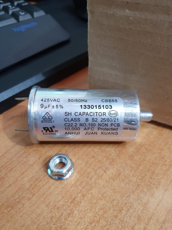 SIMPSON DRYER CAPACITOR 9UF - 8581330151037 - 8581330151037 - Part for  -  - Models: 91600214201, 91600214301, EDV605H3WB, EDV705H3WB