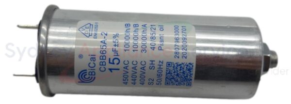BEKO DRYER CAPACITOR (BICAI 15 UF). - 2807963000 - 2807963000 - Part for  -  - Models: 7188231280, 7188234900, 7188236200, 7188236210, 7188241450, BDP710W, BDP810W, BDPB802SW, BDPB904HG, BDPB904HW