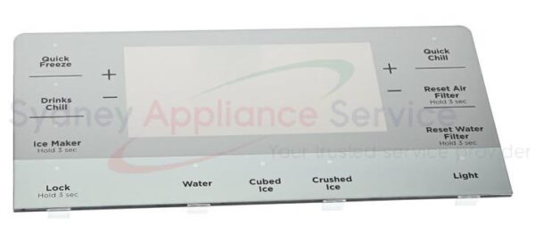 FRIDGES & FREEZERS DISPLAY PANEL FASCIA SILVER - 140050906191 - 140050906191 - Part for  -  - Models: 92506061101, 92506061102, 92506064301, 92506090100, 92506090101, WHE6170SB, WHE6270SB, WQE6870SA