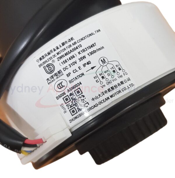 HISENSE AIR CON FAN MOTOR ASSY - K1561456 - K1561456 - Part for  -  - Models: HAWV18KR-I, HAWV24KR-I, HSA50R-I, HSA71R-I