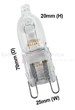 OVEN LAMP GLOBE 25W 240V G9 - ES6023